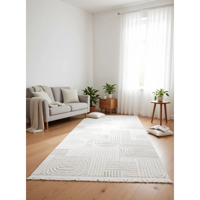 Yağmurser Ekselans Yumuşak Dokulu Kaymaz Taban Halı Yolluk 3048 Krem