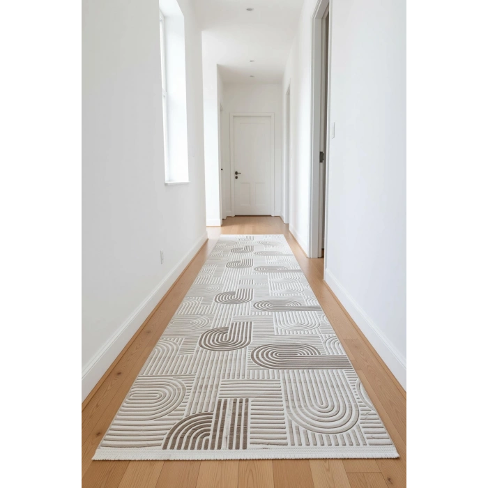 Yağmurser Ekselans Yumuşak Dokulu Kaymaz Taban Halı Yolluk 3048 Vizon