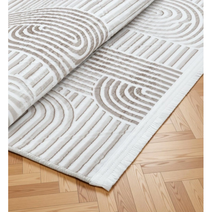 Yağmurser Ekselans Yumuşak Dokulu Kaymaz Taban Halı Yolluk 3048 Vizon