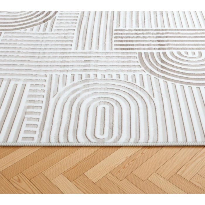 Yağmurser Ekselans Yumuşak Dokulu Kaymaz Taban Halı Yolluk 3048 Vizon