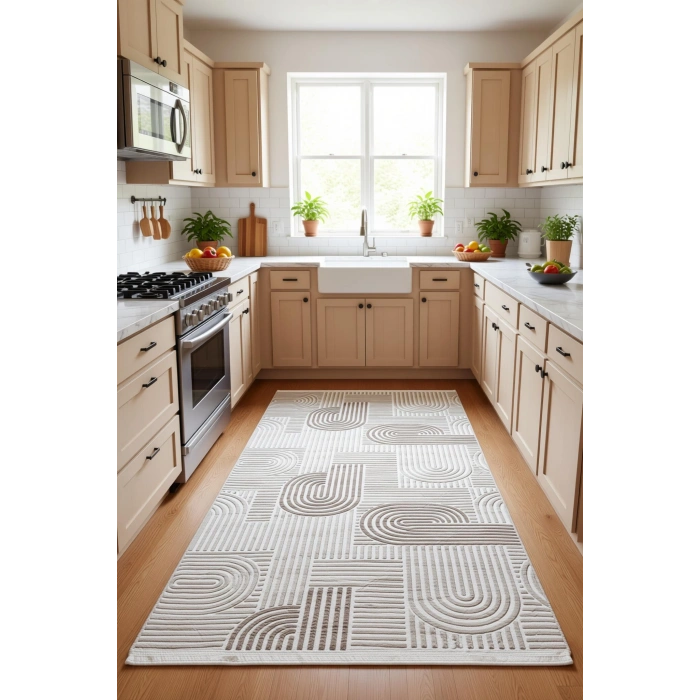 Yağmurser Ekselans Yumuşak Dokulu Kaymaz Taban Halı Yolluk 3048 Vizon