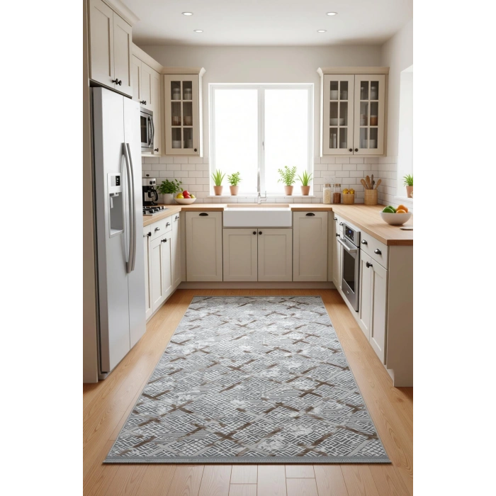 Yağmurser Ekselans Yumuşak Dokulu Kaymaz Taban Halı Yolluk 3047 Kahverengi