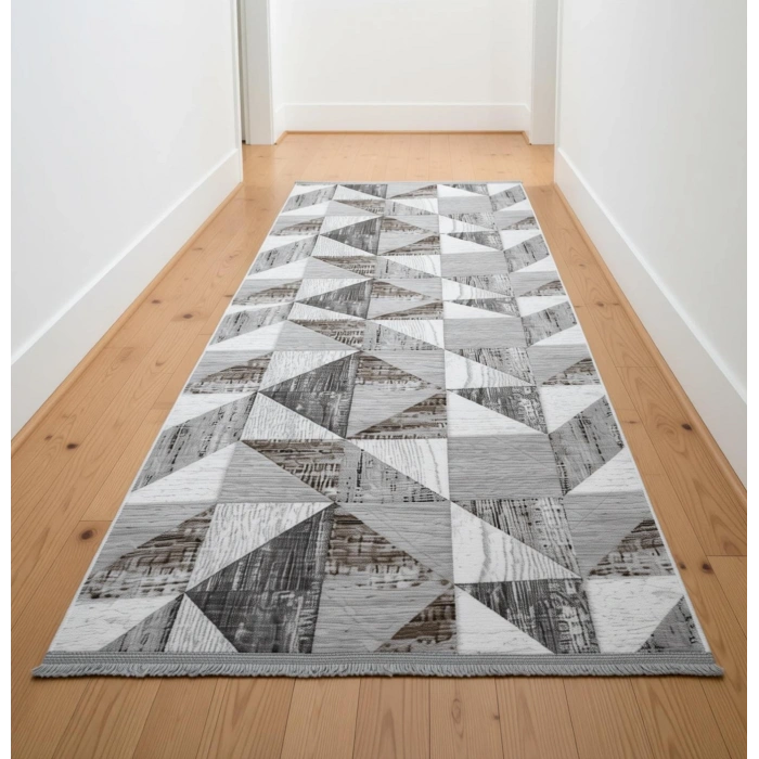 Yağmurser Ekselans Yumuşak Dokulu Kaymaz Taban Halı Yolluk 3057 Gri