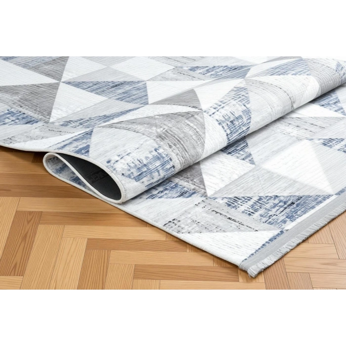 Yağmurser Ekselans Yumuşak Dokulu Kaymaz Taban Halı Yolluk 3057 Mavi