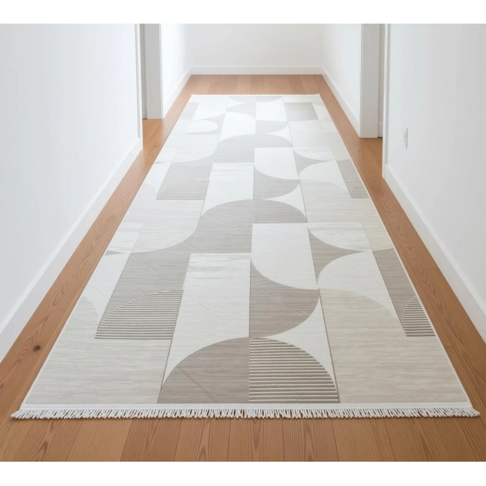 Yağmurser Ekselans Yumuşak Dokulu Kaymaz Taban Halı Yolluk 3060 Krem