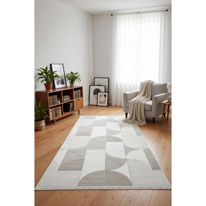 Yağmurser Ekselans Yumuşak Dokulu Kaymaz Taban Halı Yolluk 3060 Krem