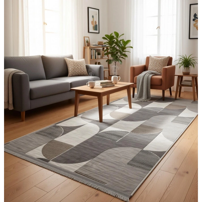 Yağmurser Ekselans Yumuşak Dokulu Kaymaz Taban Halı Yolluk 3060 Gri