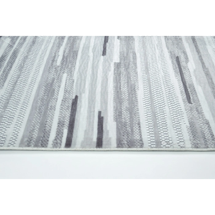 Yağmurser Bambu Yumuşak Dokulu Kaymaz Taban Halı Yolluk 8001 Gri