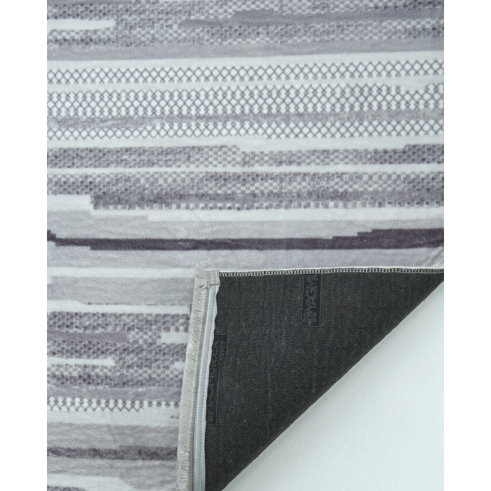 Yağmurser Bambu Yumuşak Dokulu Kaymaz Taban Halı Yolluk 8001 Gri