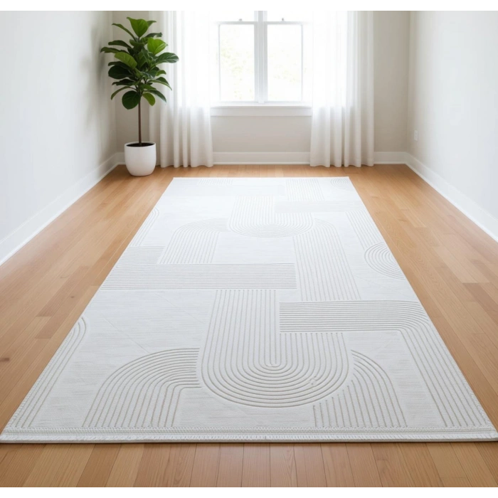 Yağmurser Lüx Yumuşak Dokulu Kaymaz Taban Halı Yolluk 3063 Krem