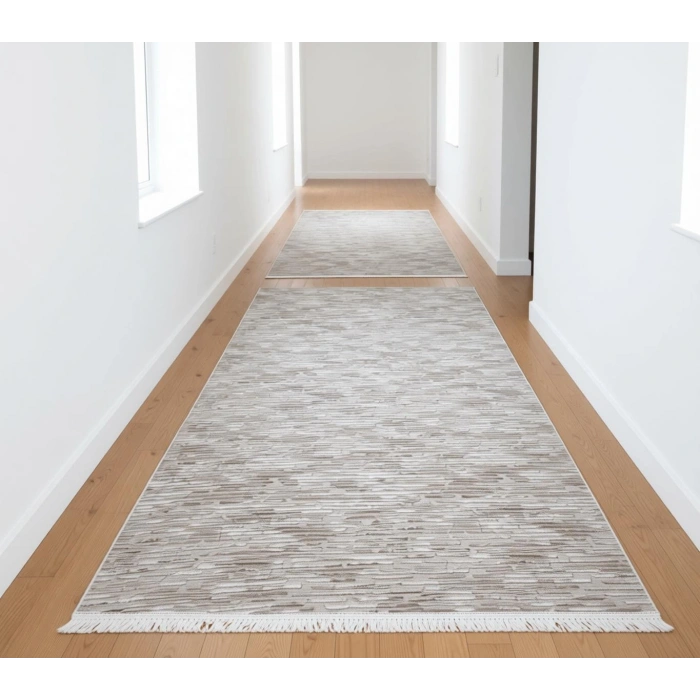 Yağmurser Lüx Yumuşak Dokulu Kaymaz Taban Halı Yolluk 3015 Vizon