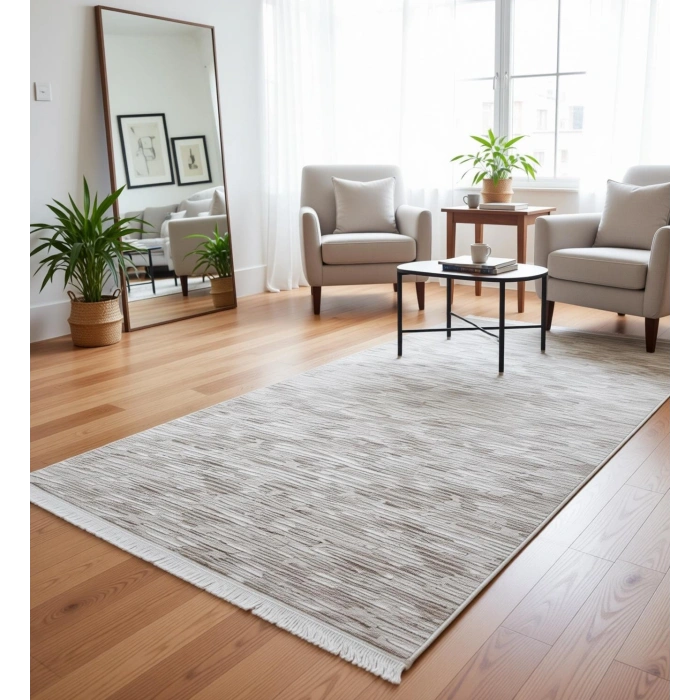 Yağmurser Lüx Yumuşak Dokulu Kaymaz Taban Halı Yolluk 3015 Vizon