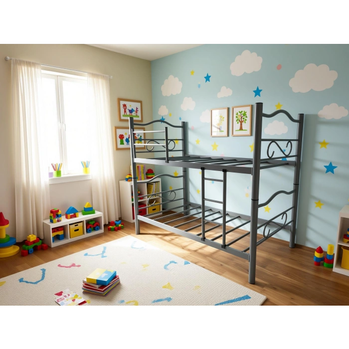 Bademli Mobilya Metal Ranza 90x190 Merdivenli Ayrılabilir Karyolalı