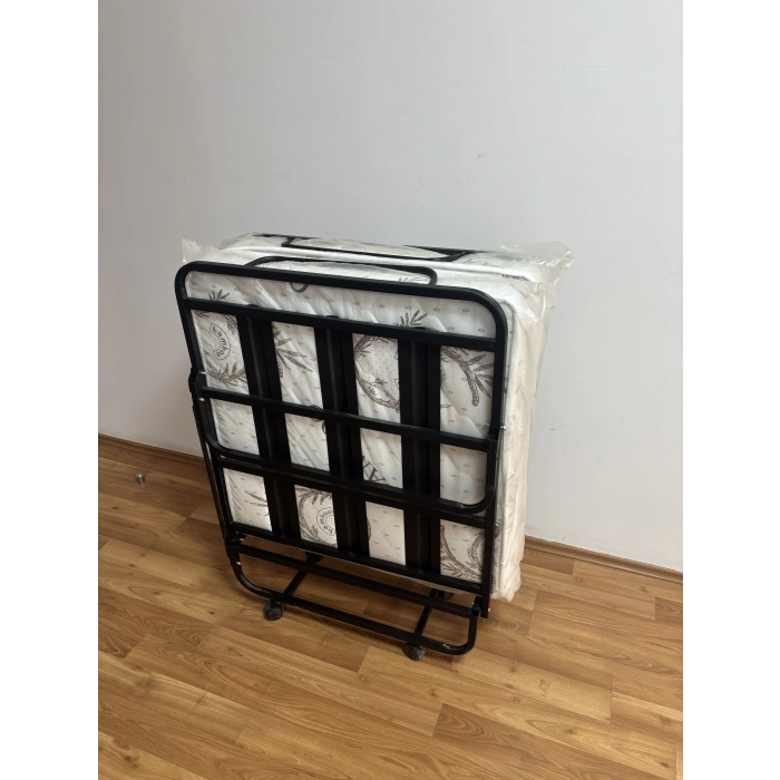 Bademli Mobilya Metal Katlanır Karyola + Yatak 90x190 Tekerlekli