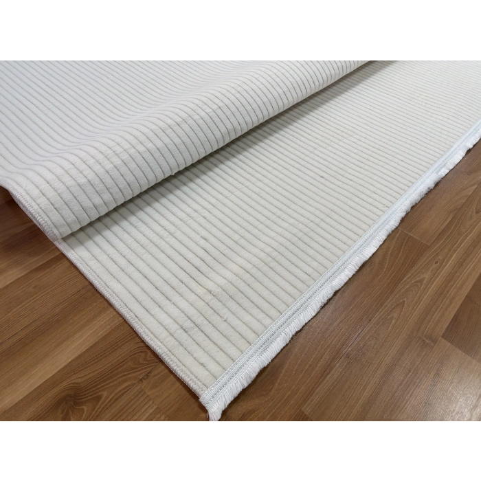 Bademli Halı Lüx Kaymaz Taban Dekoratif Halı 9028 Krem