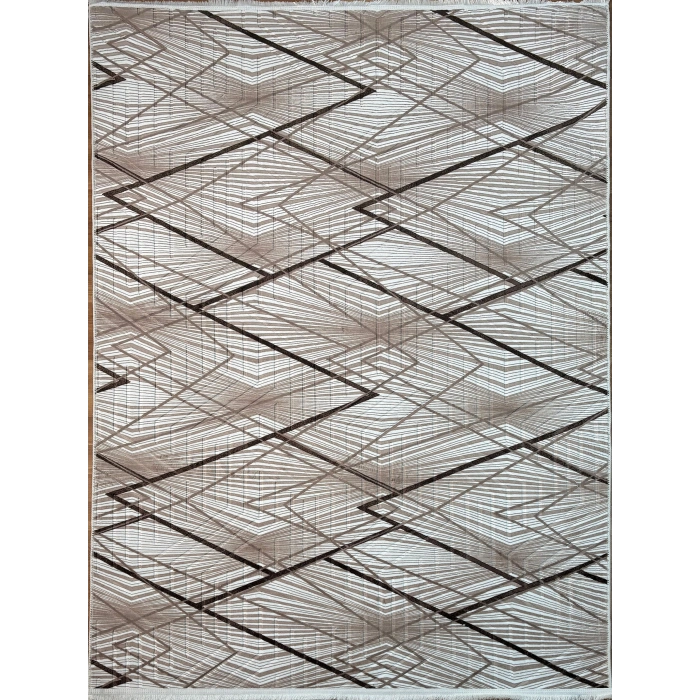 Bademli Halı Lüx Kaymaz Taban Dekoratif Halı 9029 Kahve