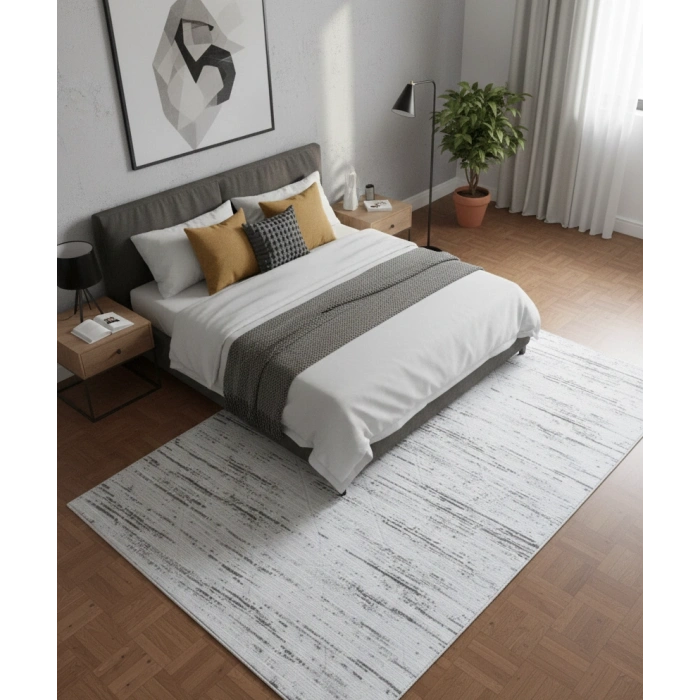 Yağmurser Lüx Yumuşak Dokulu Kaymaz Taban Halı Yolluk 3055 Gri