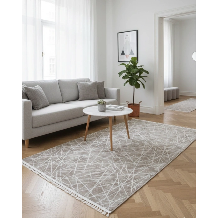 Yağmurser Lüx Yumuşak Dokulu Kaymaz Taban Halı Yolluk 3042 Vizon