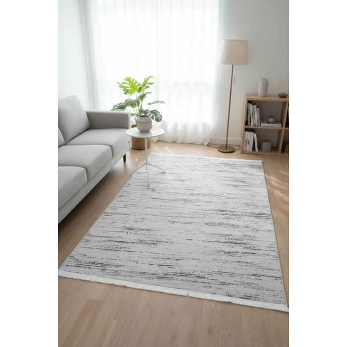 Yağmurser Lüx Yumuşak Dokulu Kaymaz Taban Halı Yolluk 3055 Gri