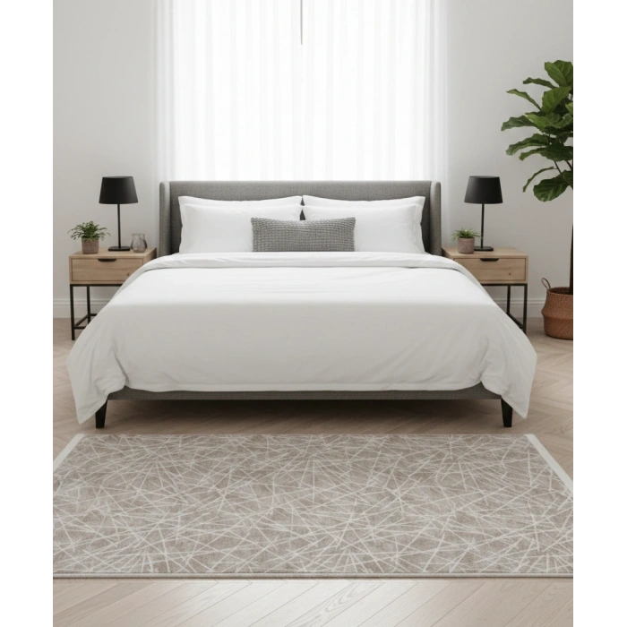 Yağmurser Lüx Yumuşak Dokulu Kaymaz Taban Halı Yolluk 3042 Vizon