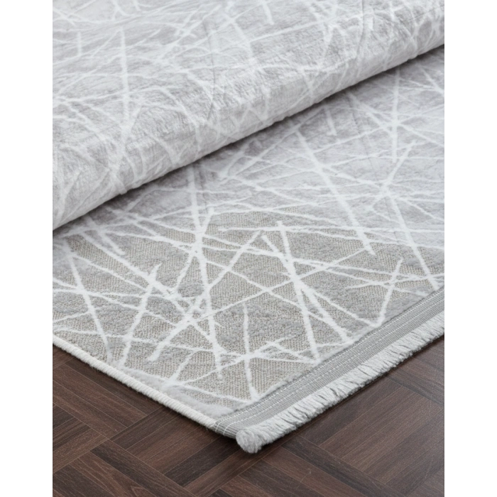 Yağmurser Lüx Yumuşak Dokulu Kaymaz Taban Halı Yolluk 3042 Gri