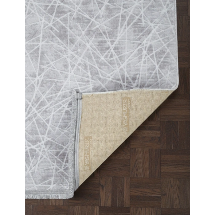 Yağmurser Lüx Yumuşak Dokulu Kaymaz Taban Halı Yolluk 3042 Gri