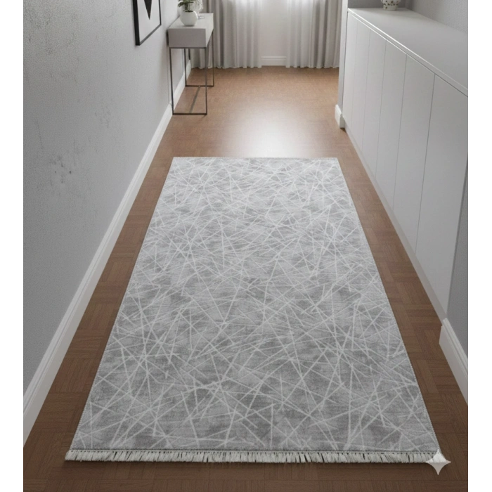 Yağmurser Lüx Yumuşak Dokulu Kaymaz Taban Halı Yolluk 3042 Gri