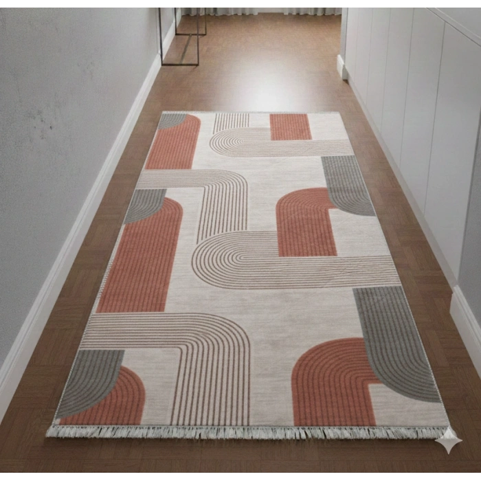 Yağmurser Lüx Yumuşak Dokulu Kaymaz Taban Halı Yolluk 3063 Multi