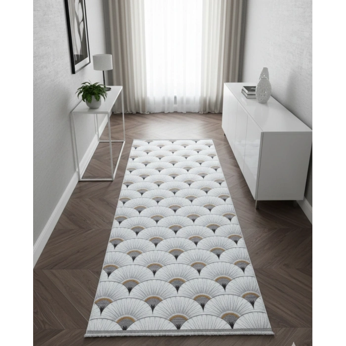 Yağmurser Lüx Yumuşak Dokulu Kaymaz Taban Halı Yolluk 3062 Gri