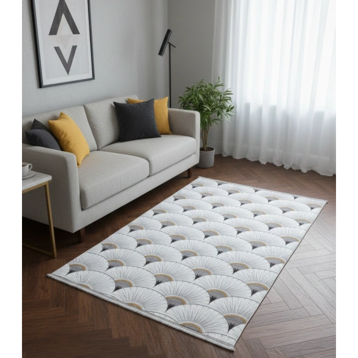 Yağmurser Lüx Yumuşak Dokulu Kaymaz Taban Halı Yolluk 3062 Gri