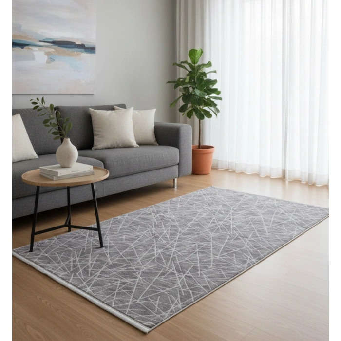 Yağmurser Lüx Yumuşak Dokulu Kaymaz Taban Halı Yolluk 3042 Antrasit