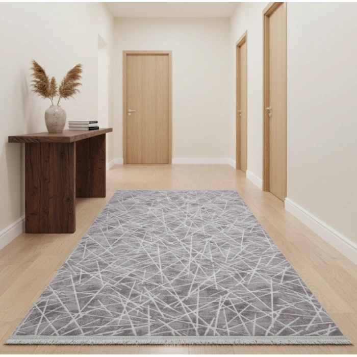 Yağmurser Lüx Yumuşak Dokulu Kaymaz Taban Halı Yolluk 3042 Antrasit