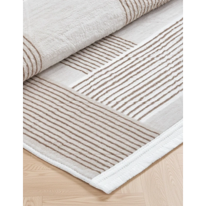 Yağmurser Lüx Yumuşak Dokulu Kaymaz Taban Halı Yolluk 3063 Vizon