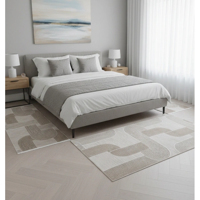 Yağmurser Lüx Yumuşak Dokulu Kaymaz Taban Halı Yolluk 3063 Vizon