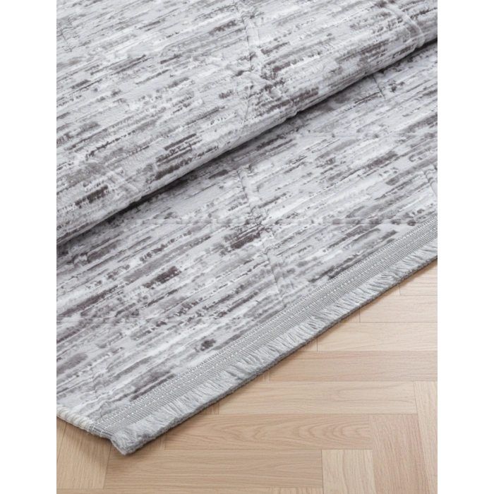 Yağmurser Lüx Yumuşak Dokulu Kaymaz Taban Halı Yolluk 3015 Gri