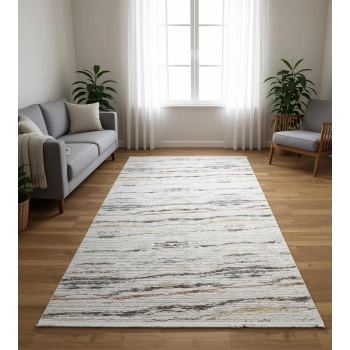 Bademli Halı Lüx Kaymaz Taban Dekoratif Halı 9014 Renkli