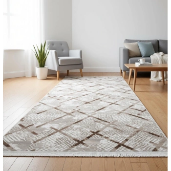 Yağmurser Ekselans Yumuşak Dokulu Kaymaz Taban Halı Yolluk 3047 Vizon