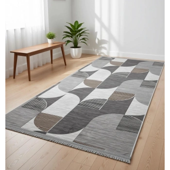 Yağmurser Ekselans Yumuşak Dokulu Kaymaz Taban Halı Yolluk 3060 Gri