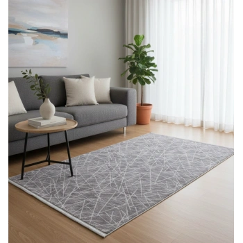 Yağmurser Lüx Yumuşak Dokulu Kaymaz Taban Halı Yolluk 3042 Antrasit