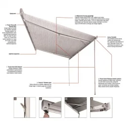 Thule 5200 Duvar Tipi Kasetli Karavan Tentesi 3.52x2.50 - Siyah