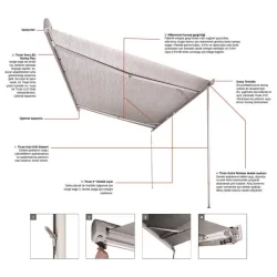 Thule 5200 Duvar Tipi Kasetli Karavan Tentesi 4.52x2.50 - Siyah