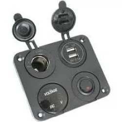 12V 2 USB ŞARJ SOKETİ+VOLTMETRE ÇAKMAKLIK +ON OFF DÜĞMESİ