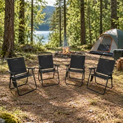 Campout 4’lü Orion Katlanabilir Kamp Sandalyesi Seti 120 kg