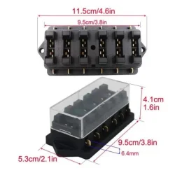 6 Kanallı Bıçak Sigorta Kutusu - Şeffaf Kapaklı | 12V 24V