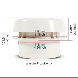 Karavan Tuvalet Mantar Havalandırma 12V Işıklı