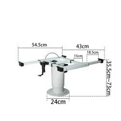 Suga 360° Döner Zemine Vidalanabilir Yükseklik Ayarlı Teleskopik Masa Ayağı