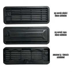 Arnedo 48x18,5 Buzdolabı Havalandırma Kapağı Menfez Kış Kapaklı Kilitli Siyah