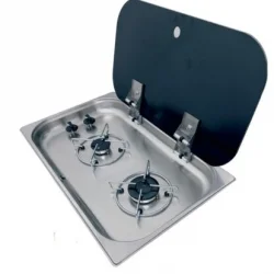 Universal Cam Kapaklı Krom Karavan Ocağı - 32.5x53 cm