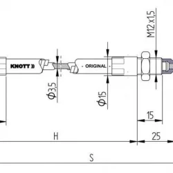 KNOTT R10 1130/1320 mm 6AB849N002 Uyumlu Karavan ve Römork Fren Teli