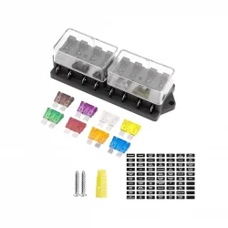 8 Kanallı Bıçak Sigorta Kutusu - Şeffaf Kapaklı | 12V 24V